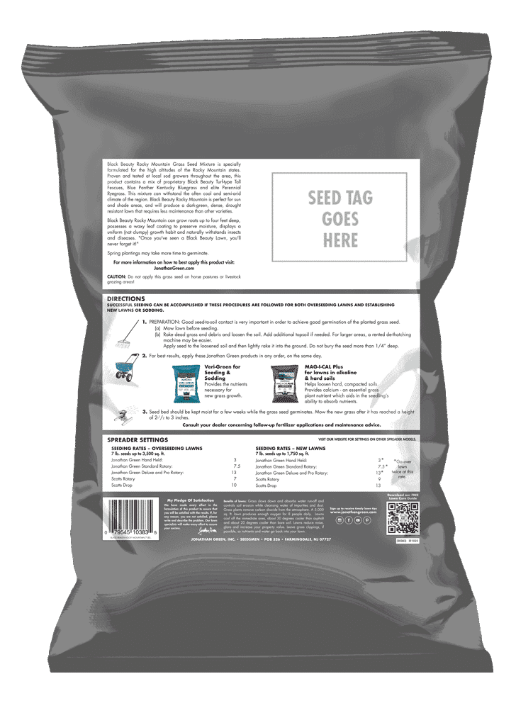 Black Beauty® Rocky Mountain Colorado Grass Seed Jonathan Green