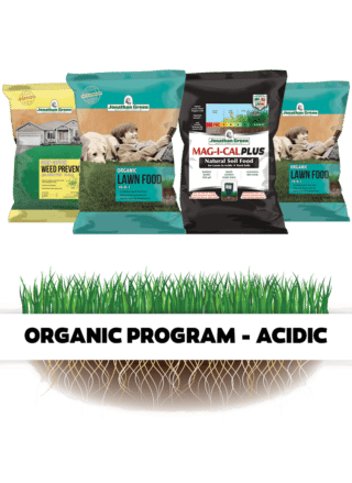 organic annual lawn care program product bags